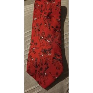 Alynn‎ Creative American Design Tie Neckwear Lacrosse 100% Necktie Red